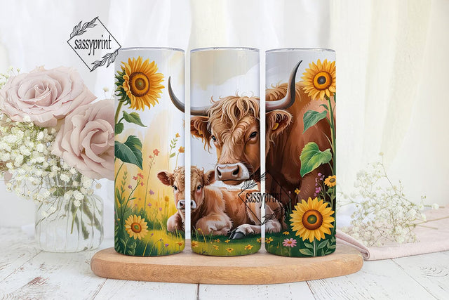 Mama Cow & Calf Tumbler Wrap Sublimation sassyprint 