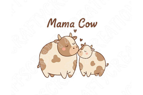 Mama Cow PNG, Cow Mom Png Design, Cute Cow and Calf Sublimation, Farm Mama Shirt Design, Highland Cow Mom Gift, Western Mom Png, Cow Shirt SVG TiffsCraftyCreations 