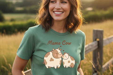 Mama Cow PNG, Cow Mom Png Design, Cute Cow and Calf Sublimation, Farm Mama Shirt Design, Highland Cow Mom Gift, Western Mom Png, Cow Shirt SVG TiffsCraftyCreations 