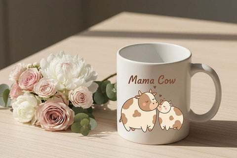 Mama Cow PNG, Cow Mom Png Design, Cute Cow and Calf Sublimation, Farm Mama Shirt Design, Highland Cow Mom Gift, Western Mom Png, Cow Shirt SVG TiffsCraftyCreations 