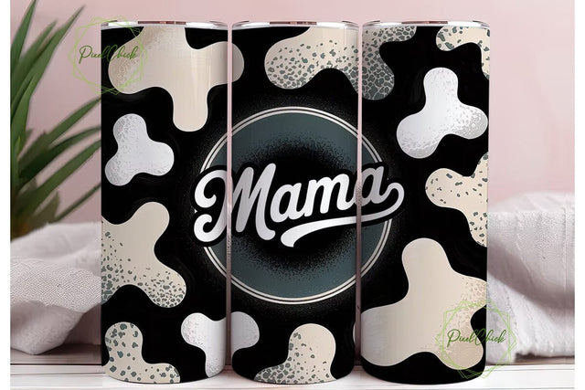 Mama Cow Print 20oz Tumbler Wrap Sublimation PixelChick 