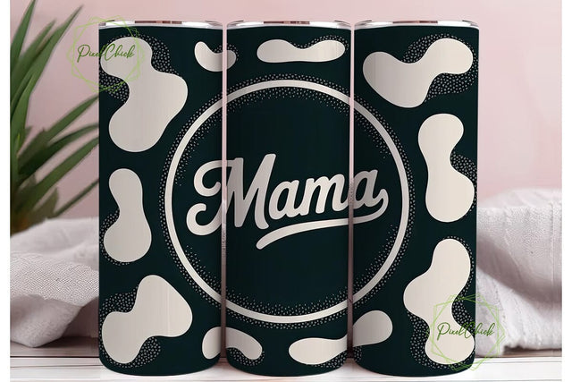 Mama Cow Print 20oz Tumbler Wrap Sublimation PixelChick 