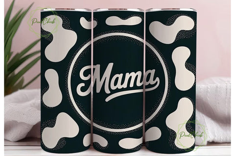 Mama Cow Print 20oz Tumbler Wrap Sublimation PixelChick 
