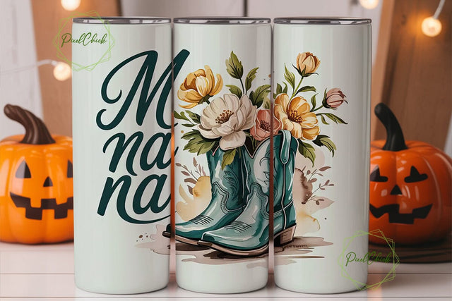 Mama Cowboy Boots 20oz Tumbler Wrap Sublimation PixelChick 