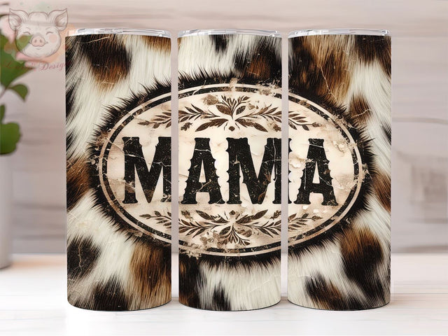 Mama Cowhide 20oz Tumbler Png, Straight & Tapered Tumbler Png, Mother's Day Tumbler Png, Digital Download PNG Sublimation Lara' s Designs 