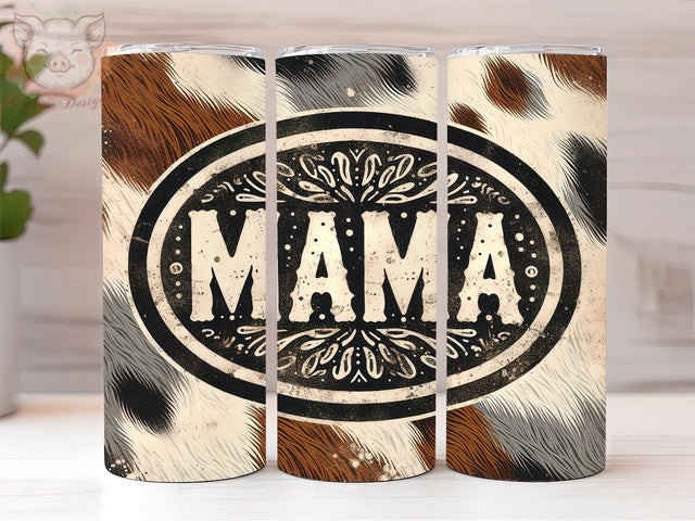 Mama Cowhide 20oz Tumbler Png, Straight & Tapered Tumbler Png, Mother's Day Tumbler Png, Digital Download PNG Sublimation Lara' s Designs 