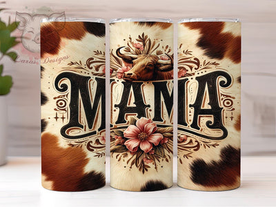 Mama Cowhide 20oz Tumbler Png, Straight & Tapered Tumbler Png, Mother's Day Tumbler Png, Digital Download PNG Sublimation Lara' s Designs 