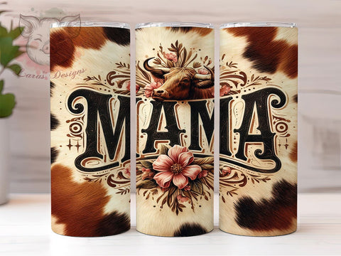 Mama Cowhide 20oz Tumbler Png, Straight & Tapered Tumbler Png, Mother's Day Tumbler Png, Digital Download PNG Sublimation Lara' s Designs 