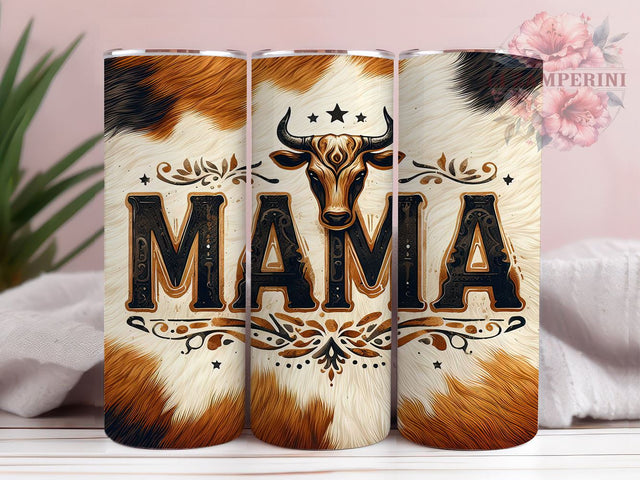 Mama Cowhide 20oz Tumbler Wrap PNG, Mother's Day Tumbler Png, Straight & Tapered Tumbler Wrap, Instant Digital Download Sublimation Li Zamperini 