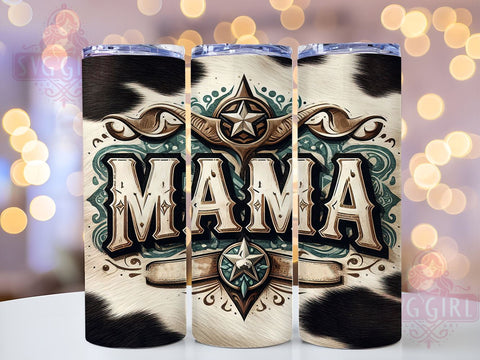 Mama Cowhide 20oz Tumbler Wrap Sublimation Design, Straight Tapered Tumbler Wrap, Mother's Day Tumbler Png, Instant Digital Download Sublimation SvggirlplusArt 