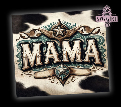 Mama Cowhide 20oz Tumbler Wrap Sublimation Design, Straight Tapered Tumbler Wrap, Mother's Day Tumbler Png, Instant Digital Download Sublimation SvggirlplusArt 