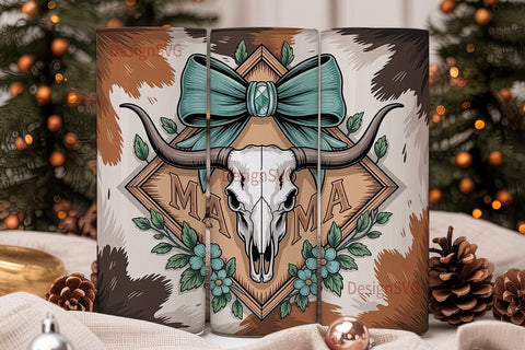 Mama Cowhide Tumbler Wrap Sublimation DesignSVG 
