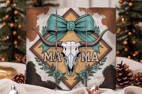 Mama Cowhide Tumbler Wrap Sublimation DesignSVG 