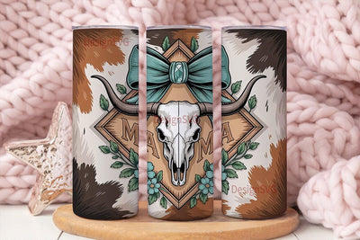Mama Cowhide Tumbler Wrap Sublimation DesignSVG 