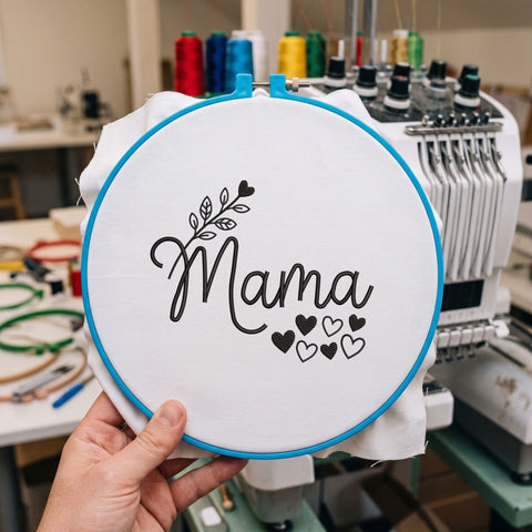 Mama Embroidery Design – Floral Mama Hearts Script Mother's Day Machine Embroidery File Embroidery/Applique DESIGNS PatternFeed8 