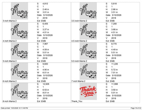 Mama Embroidery Design – Floral Mama Hearts Script Mother's Day Machine Embroidery File Embroidery/Applique DESIGNS PatternFeed8 