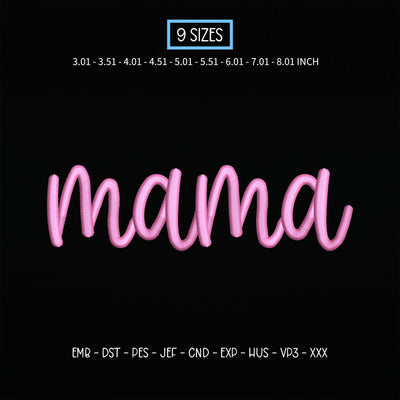 Mama Embroidery Design – Pink Mama Script Machine Embroidery File, Mom Sweatshirt Embroidery, Mother's Day Gift Design Embroidery/Applique DESIGNS PatternFeed8 