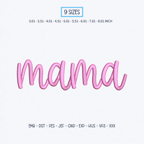 Mama Embroidery Design – Pink Mama Script Machine Embroidery File, Mom Sweatshirt Embroidery, Mother's Day Gift Design Embroidery/Applique DESIGNS PatternFeed8 