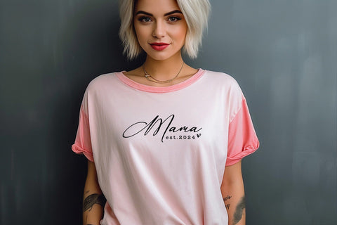 Mama Est. 2024 SVG EPS PNG, Mom Shirt Svg, Mom Svg, New Mom Svg, Mommy Svg, Super Mom Svg, Mothers day Svg, Momlife Svg, Mama Svg Design SVG DesignDestine 