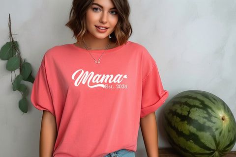 Mama Est. 2024 Svg Png Files, Mom Birthday, Mom Svg Shirt, Mom Svg, Super Mom Svg, Mothers day Svg, Momlife Svg, Mama Svg Design SVG DesignDestine 