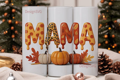 Mama Fall Pumpkin 20oz Tumbler Wrap Sublimation DesignSVG 