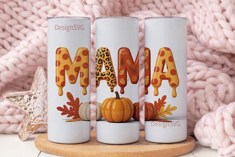 Mama Fall Pumpkin 20oz Tumbler Wrap Sublimation DesignSVG 