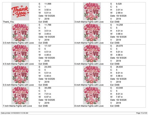 Mama Fights With Love Breast Cancer Embroidery Design – Pink Ribbon Floral Awareness Machine Embroidery File Embroidery/Applique DESIGNS PatternFeed8 
