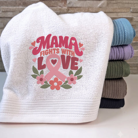 Mama Fights With Love Breast Cancer Embroidery Design – Pink Ribbon Floral Awareness Machine Embroidery File Embroidery/Applique DESIGNS PatternFeed8 