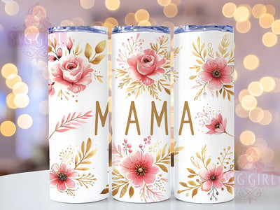 Mama Floral 20oz Tumbler Wrap Sublimation Design, Straight Tapered Tumbler Wrap, Mama Tumbler Png, Instant Digital Download Sublimation SvggirlplusArt 