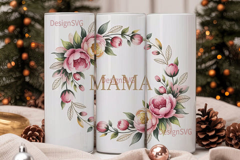 Mama Floral 20oz Tumbler Wrap Sublimation DesignSVG 
