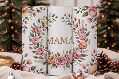Mama Floral 20oz Tumbler Wrap Sublimation DesignSVG 