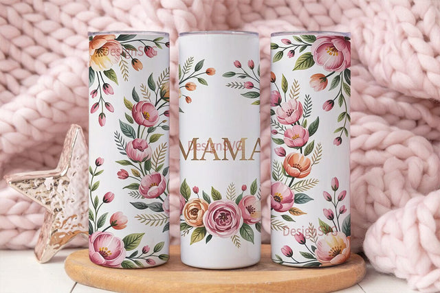 Mama Floral 20oz Tumbler Wrap Sublimation DesignSVG 
