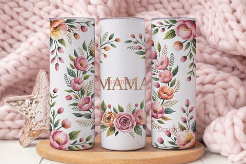 Mama Floral 20oz Tumbler Wrap Sublimation DesignSVG 