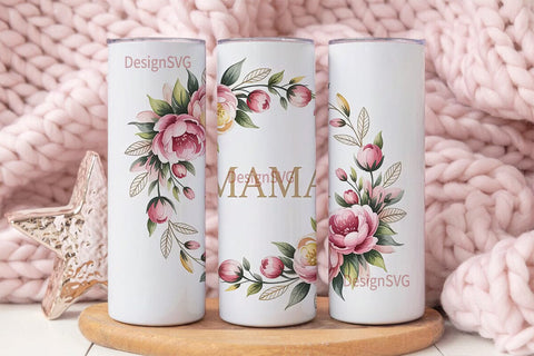 Mama Floral 20oz Tumbler Wrap Sublimation DesignSVG 