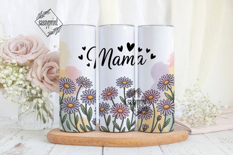 Mama Floral 20oz Tumbler Wrap Sublimation sassyprint 