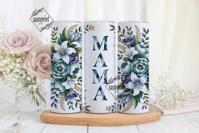 Mama Floral 20oz Tumbler Wrap Sublimation sassyprint 