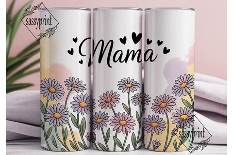 Mama Floral 20oz Tumbler Wrap Sublimation sassyprint 