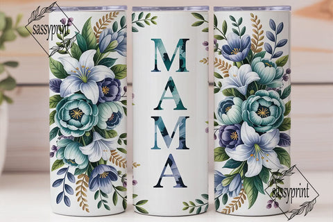 Mama Floral 20oz Tumbler Wrap Sublimation sassyprint 