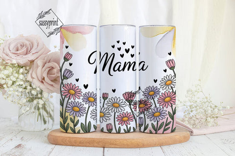 Mama Floral 20oz Tumbler Wrap Sublimation sassyprint 