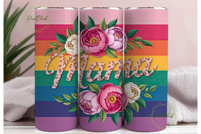 Mama Floral Cheetah 20oz Tumbler Wrap Sublimation PixelChick 