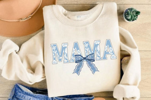 Mama Floral Coquette Bow PNG, Mama PNG, Chinoiserie Blue Willow PNG, Mama Sublimation, Mama Coquette PNG, Mama Bow PNG, Blue Floral Mama Bow PNG Sublimation Regulrcrative 
