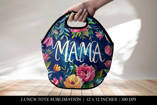 Mama Floral Lunch Tote Design, Digital Download Sublimation Sublimation BijouBay 