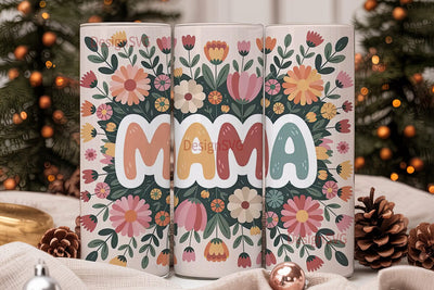 Mama Floral Tumbler Wrap 20oz Sublimation DesignSVG 