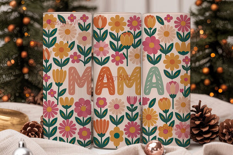 Mama Floral Tumbler Wrap 20oz Sublimation DesignSVG 