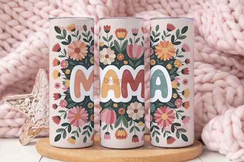Mama Floral Tumbler Wrap 20oz Sublimation DesignSVG 