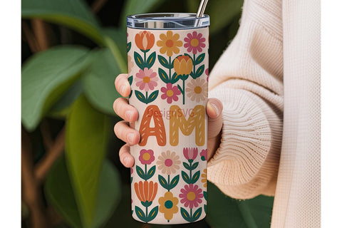 Mama Floral Tumbler Wrap 20oz Sublimation DesignSVG 