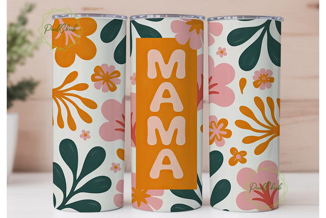 Mama Floral Tumbler Wrap 20oz Sublimation PixelChick 