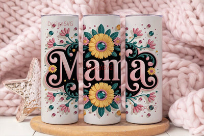 Mama Floral Tumbler Wrap PNG Sublimation DesignSVG 