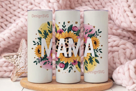 Mama Floral Tumbler Wrap PNG Sublimation DesignSVG 