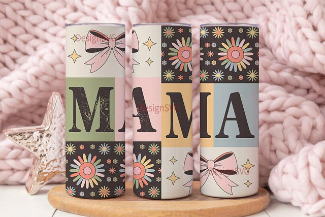 Mama Floral Tumbler Wrap PNG Sublimation DesignSVG 